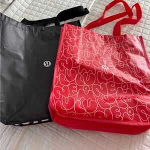 lululemon athletica Red and Black Tote Bags, Patterned Red Graphic Tote